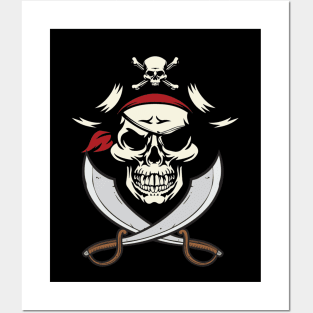 Pirate Shirt Kids or Adults Swords and Skull Posters and Art